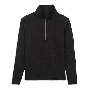 Lululemon Run to Reset 1/2 Zip - size Large - Speckle Emboss Black